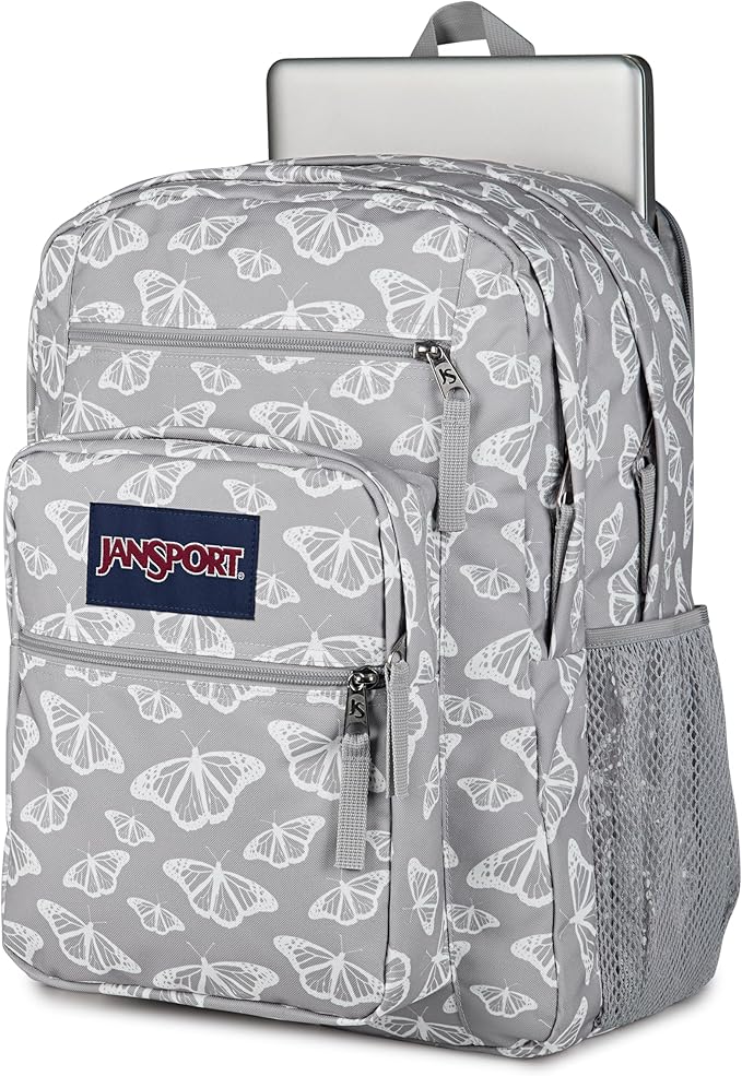 JanSport Laptop Backpack - Computer Bag with 2 Compartments, Ergonomic Shoulder Straps, 15” Laptop Sleeve, Haul Handle - Flutter By Grey
