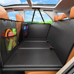 URPOWER Upgraded PU Leather Back Seat Extender for Dogs - Large Hard Bottom Dog Car Seat Cover Holds 550lbs, Waterproof Dog Hammock Pet Bed with High-Density Foam Non-Slip Backseat Protector