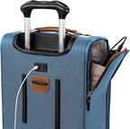Travelpro Platinum Elite Softside Expandable Luggage, 8 Wheel Spinner Suitcase, TSA Lock, Men and Women, Coastal Blue, 2-Piece Set (21/25)
