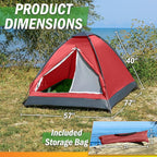 2 Person Camping Tent with Rain Fly and Carrying Bag – Lightweight Outdoor Pop Up Tents for Camping Essentials, Music Festivals, Backpacking, Hiking, or Beach Shelter by Wakeman Outdoors