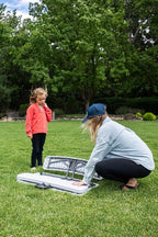 Stansport Compact Portable Kids Picnic Table – Foldable Space-Saving Design with Locking Legs – Lightweight Children’s Picnic Set for Travel, Parks, Campsite – Durable Steel Frame & Easy Clean Surface