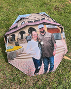 CanvasChamp Custom Umbrella with Photo & Text - Personalized Folding Umbrella for Sun, Rain & Travel