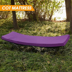 CYMULA Camping Cot Mattress 2in Memory Foam Sleeping Pad,Soft Warm Non-Slip Camping Mattress Topper with Retaining for Adults,Portable Roll up Pad for Travel（only Mattress）