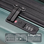 20 Inch Lightweight Expandable Carry On Luggage, PC Hardside Suitcase with Spinner Wheels & TSA Lock, Carry-on 20-Inch, Green