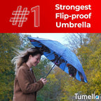 TUMELLA Inverted Windproof Umbrella, Large, Strong, Light, Portable, Automatic Reverse Folding Rain Umbrella, Durable Premium Grip, Fits Car & Backpack