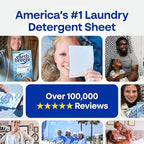 Earth Breeze Laundry Detergent Sheets Calming Lavender - 60 Loads - Eco Laundry Sheets - Travel Laundry Soap Sheets for Hot & Cold Cycles - Tackles Tough Stains & Odors - Gentle on Skin, 30 Ct