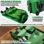 Minecraft Kids Foldable Trolley Bag 25”, 17L Luggage with Wheels, Creeper - Gamer Travel Essentials, Gifts for Kids
