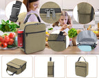 ZM-YOUTOO Lunch Box for Men - Reusable Lunch Bag Men Adult Women- Insulated Small LunchBox (Beige)