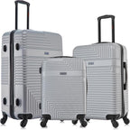 InUSA RESILIENCE Luggage with Spinner Wheels | Spacious Durable Lightweight Hardshell Suitcase, Travel Sets with Handle and Trolley | (20/24/28) 3 Piece Luggage Set | Silver