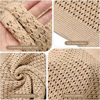 WantGor Crochet Bags, Beach Mesh Tote Bag Womens Shoulder Shopping Handbag Casual Travel Totes Bag Foldable Hobo Bags