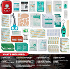 General Medi First Aid Kit - 170 Pieces Hard Case and Lightweight - Great for Travel, Home, Office, Vehicle, Camping, Workplace & Outdoor (Red)