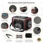 EliteField Soft-Sided Pet Carrier (3-Year Warranty, Airline Approved), Foldable Travel Bag with Removable Fleece Bed for Dogs, Cats & Small Pets, Scratch-Resistant Mesh