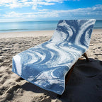 COTTON CRAFT Oversized XL Beach Towel - 2 Pack 39 x 68 inches Summer Wave Big & Huge Beach Blanket Towel - 100% Cotton Jacquard Velour - 450 GSM Super Soft Luxury - Pool Picnic Bath - Surf Blue