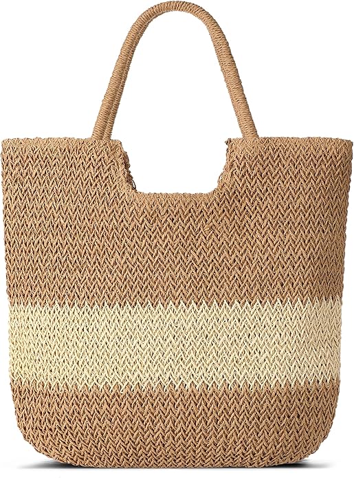 Straw Beach Bags for Women - Summer Woven Tote Bag Shoulder Handbags, Large Beach Bag for Women for Holiday