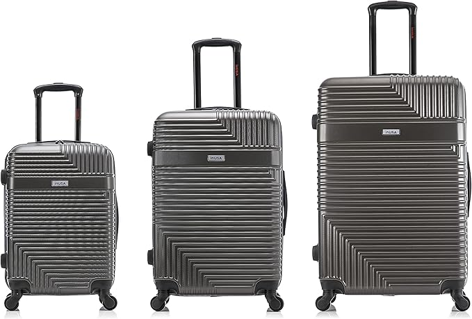 InUSA RESILIENCE Luggage with Spinner Wheels | Spacious Durable Lightweight Hardshell Suitcase, Travel Sets with Handle and Trolley | (20/24/28) 3 Piece Luggage Set | Charcoal