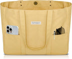 HOMESPON Large Canvas Tote Bag for Women Everything Bag with Pockets and Laptop Sleeve