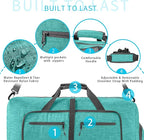 Vomgomfom 65L/85L/115L Foldable Travel Duffle Bag, Lightweight Checked Luggage with Shoe Compartment, Water-Resistant Weekender Overnight Bag for Men & Women