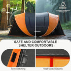 Pop Up Camping Tent, 2/4/6 Person Instant Tent Waterproof PU4500mm, Spacious Ventilated Camping Tent with Front Porch, Quick Setup Lightweight Portable for Outdoor Camping Hiking Beach