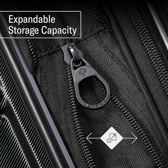 Samsonite Omni 2 Hardside 3 Piece Set - Includes Global Carry-On, Medium, & Large Checked Suitcases - 360° Dual Spinner Wheels - Integrated TSA Lock & Expansion - Amazon Exclusive - Artic Silver