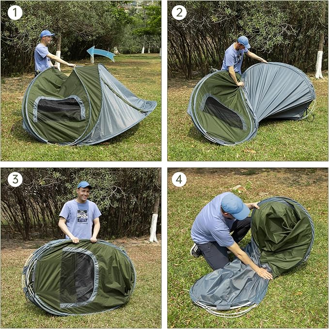 Night Cat Pop-up Camping Tent: 2 Person Tent Waterproof Instant Easy Setup Family Tent