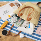 Beach Bags for Women, Summer Straw Beach Bag Straw Purse Shoulder Handbags Large Beach Tote for Summer Vacation