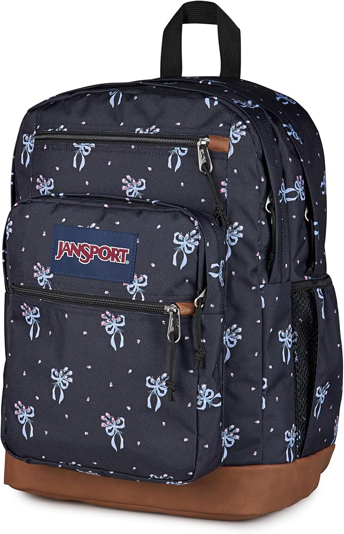 JanSport Cool Backpack with 15-inch Laptop Sleeve, Large Computer Bag Rucksack with 2 Compartments, Ergonomic Straps, Pastel Petals - Black