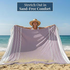LANE LINEN Outdoor Blanket for Beach Games - Oversized Beach Towels for Adults, Pre-Washed, Quick Dry Finish – 82"x82", Perfect for Coastal Getaways, Backyard Relaxation – Regal Orchid
