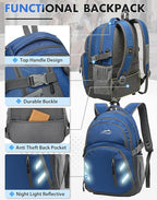 ProEtrade Backpack Bookbag for College Laptop Travel,Fit Laptop Up to 15.6 inch with USB Charging Port Multi Compartment Anti theft, Gift for Women Men (Blue)
