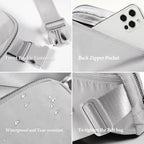 YOSHUYUKI Fanny Pack Crossbody Bag Trendy Waterproof Small Sling Cross Body Purse for Women Men Fashion Waist Packs Mini Belt Pouch Chest Bum Hip Bag Lulu Dupes for Travel Vacation Running Ash