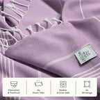 WETCAT Turkish Beach Towel Oversized (38"x71") 100% Turkish Cotton, Made in Turkey - Sand Free, Extra Large, Ultra Soft, Quick Drying, Compact & Lightweight for Travel - Lilac