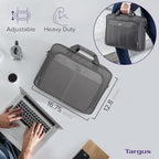 Targus Classic Slim Laptop Bag - Ergonomic Briefcase and Messenger Bag - Spacious Foam Padded for Laptops and Under