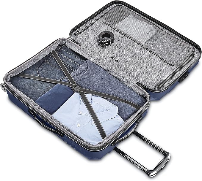 Samsonite Centric 2 Hardside Expandable Luggage with Spinner Wheels, True Navy, Checked-Large 28-Inch
