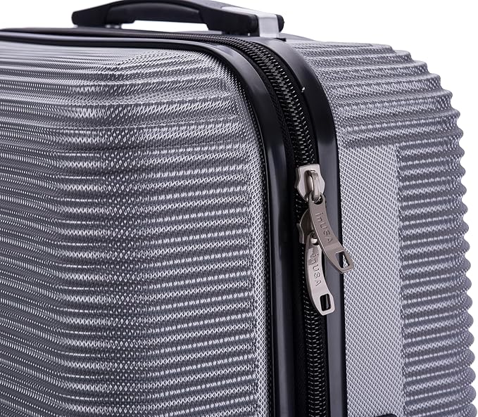 InUSA ROYAL Hardside Spinner Luggage with Ergonomic Handles | Spacious Travel Suitcase with Four Spinner Wheels and Studs | 32 Inch Extra Large Spinner Luggage | Silver