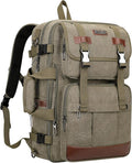 WITZMAN Canvas Travel Backpack for Men Large Laptop Backpack Fit 16 inch Carry-on Airline Approved Convertible Shoulder Rucksack(A6617-3 Army Green)