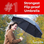 TUMELLA Inverted Windproof Umbrella, Large, Strong, Light, Portable, Automatic Reverse Folding Rain Umbrella, Durable Premium Grip, Fits Car & Backpack