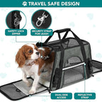 PetAmi Airline Approved Pet Carrier for Cats & Small Dogs, Soft Sided TSA Travel Carrier Bag Sherpa Bed, Breathable Mesh Ventilation, Collapsible Bowl, Fits Under Seat, Up to 18 lbs, Small Dark Gray