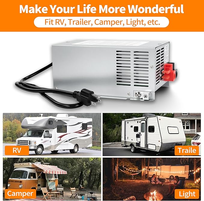 𝐔𝐩𝐠𝐫𝐚𝐝𝐞 WF-9855 55 Amp RV Power Converter Charger, Replace for RV Camper WF-9800 Series, WF-9855, WF-9855-AD, WF-9855-MBA, for Lead-Acid Battery 1 Year Warrant