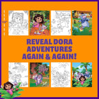 Dora Aqua Art, Includes Brush Pen and Reusable Water Reveal Pages, Mess Free Coloring for Toddlers, Travel Toys for Little Ones, Road Trip Essentials, Kids Airplane Activities, No Mess Coloring