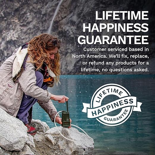 Survivor Filter PRO – 0.01 Micron Portable Water Filtration System Survival – Tested in USA Labs – Bacteria, Parasite and Virus Removal – Ultimate Survival & Backpacking Gear