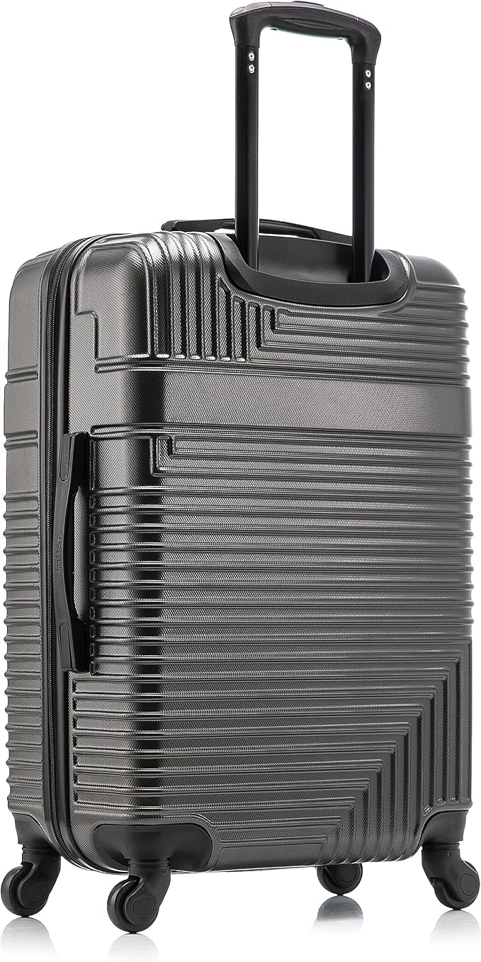 InUSA RESILIENCE Luggage with Spinner Wheels | Durable Lightweight Hardside Spacious Travel Bag with Handle and Trolley | 24-Inch Medium Checked Luggage | Charcoal