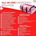 Fully Stocked EMT Trauma Bag – Tactical First Responder Medical Kit with Tourniquet, Vented Chest Seals, Hemostatic Gauze, Trauma Shears, Bandages & Bleeding Control Supplies – Pink