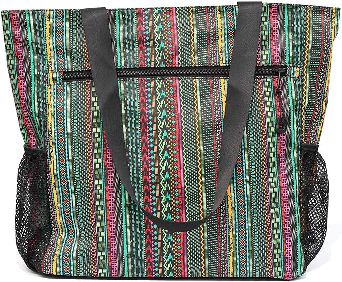 ESVAN Original Floral Tote Bag Large Shoulder Bag with Multi Pockets for Gym Travel Beach Daily Bags