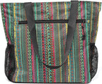 ESVAN Original Floral Tote Bag Large Shoulder Bag with Multi Pockets for Gym Travel Beach Daily Bags