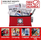 Thrive Mini First Aid Kit - Waterproof Rip-Stop Travel First Aid - Compact Hiking Supplies & Safety Kit - for Home Medical Use - 66 Piece Set, Pouch