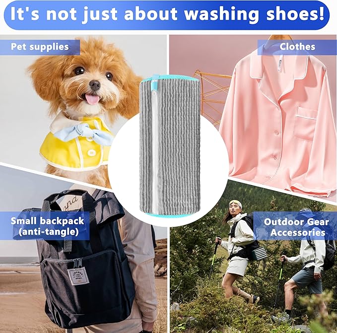 2Pcs Reusable Shoe Washing Machine Bag for Washer and Dryer:Free Up Hands, Prevent Deformation,shoe bag with Zipper Protection Design, Use for all Shoes,Sports Shoes
