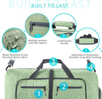 Vomgomfom 65L/85L/115L Foldable Travel Duffle Bag, Lightweight Checked Luggage with Shoe Compartment, Water-Resistant Weekender Overnight Bag for Men & Women