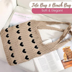 Pleneal Crochet Tote Bag, Mesh Beach Bag, Knitted Shoulder Beach Bags for Women Vacation Aesthetic Hobo Tote Bags
