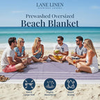 LANE LINEN Outdoor Blanket for Beach Necessities - Large Outdoor Blanket with Soft Pre-Washed, Diamond Weave Design (82"x82"), Beach Supplies for Summer Vacation, or Road Trips – Day Break