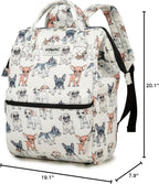 Kinmac Wide Open Style Laptop Backpack College Travel Outdoor Backpack For Laptop Up to 15.6 Inch (Dog)