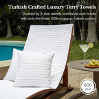 Black & White Brands Brazilian Beach/Pool/Bath Towel - Ultimate Absorbent Luxury XL 36x70 100% Cotton Wave (2 Towels White Poly Pinstripe)